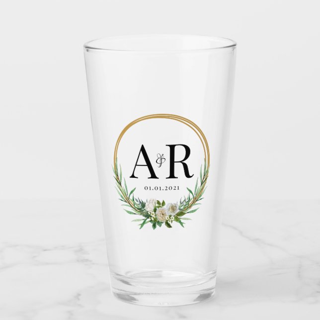 Elegant Tumbler für Hochzeit und Jubiläum (Vorderseite)