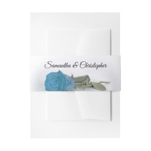 Elegant Türkis Blue Rose Simple Glam Wedding Einladungsbanderole