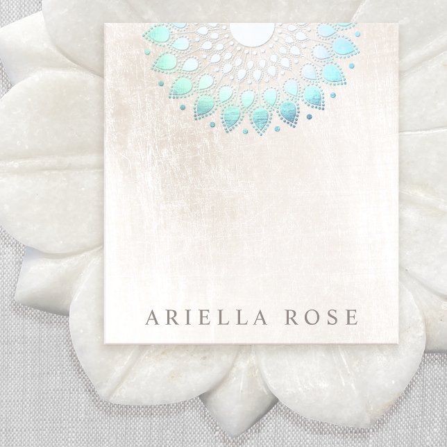 Elegant Türkis Floral Lotus Notepad Notizblock (Von Creator hochgeladen)