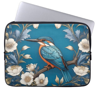 Elegant Türkis Kingfisher Bird Floral Laptopschutzhülle