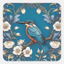 Elegant Türkis Kingfisher Bird Floral