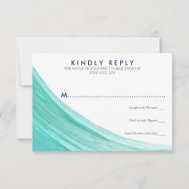 Elegant türkise Tides Beach Wedding RSVP Karte