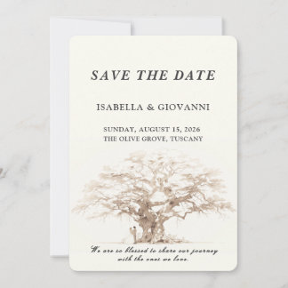 Elegant Tuscany Olive Tree Wedding Save The Date Einladung