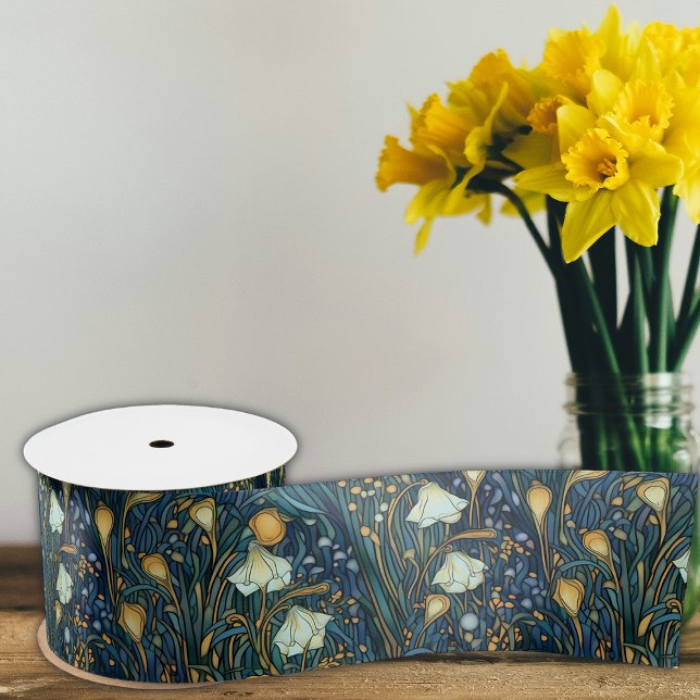 Elegant Twilight Garden Floral Botanisch Satinband (Von Creator hochgeladen)