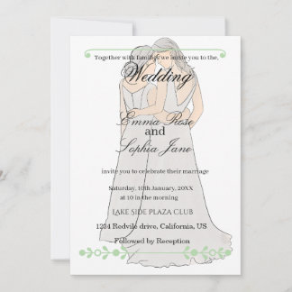 Elegant Two Brides Wedding Invitation Einladung