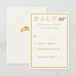 Elegant Two Hearts Catholic Wedding RSVP Karte