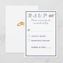 Elegant Two Hearts Catholic Wedding RSVP Karte