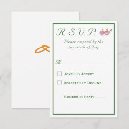 Elegant Two Hearts Catholic Wedding RSVP Karte