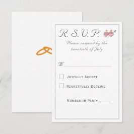 Elegant Two Hearts Catholic Wedding RSVP Karte