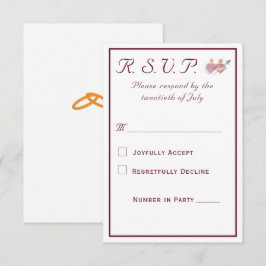 Elegant Two Hearts Catholic Wedding RSVP Karte