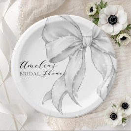 Elegant, tying the knot bridal showePlato de papel Pappteller