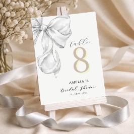 Elegant, tying the knot bridal showePlato de papel Tischnummer