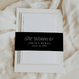 Elegant Typography Black and White Wedding Einladungsbanderole