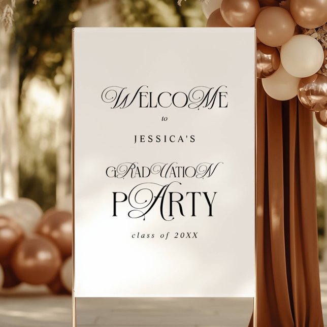 Elegant Typography Contemporary Graduation Welcome Poster (Von Creator hochgeladen)