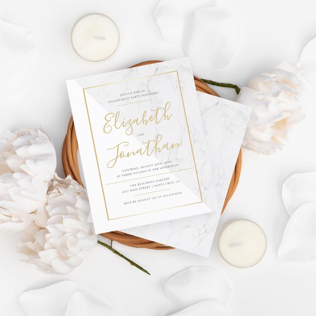 Elegant Typography Marble Engagement Party (Von Creator hochgeladen)
