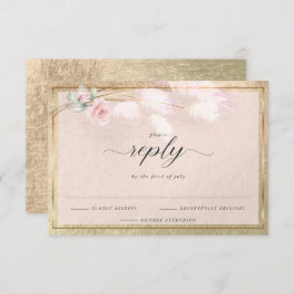 Elegant UAWG Dusty Pink Floral RSVP Karte