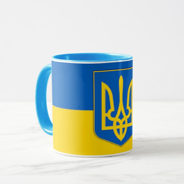 Elegant Ukraine Flag Wrap-Around Tasse (Vorderseite Links)