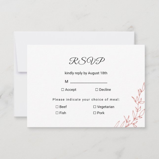 Elegant und einfach RSVP karte (Vorderseite)