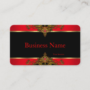 Elegant und Elite Regales Rot Schwarz und Gold Juw Visitenkarte