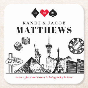 Elegant und Fun Las Vegas Wedding Rechteckiger Pappuntersetzer