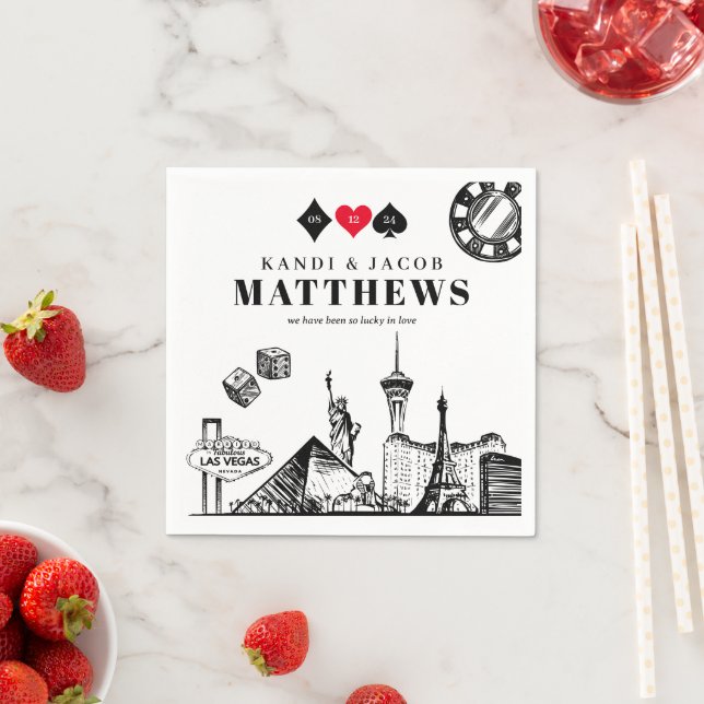 Elegant und Fun Las Vegas Wedding Serviette (Beispiel)