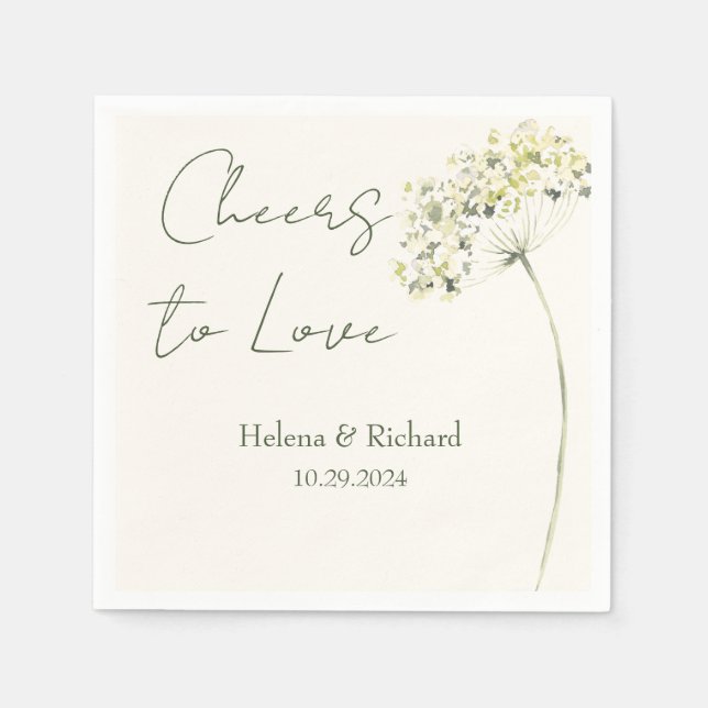 Elegant und grün Bloral Wedding Napkin Serviette (Vorderseite)