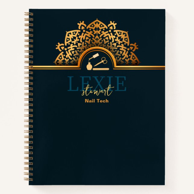 Elegant und Klasse Nail Tech Notizbuch (Vorderseite)