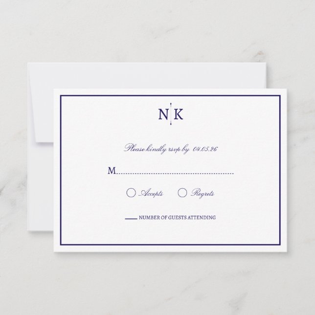 Elegant und klassisch RSVP karte (Vorderseite)