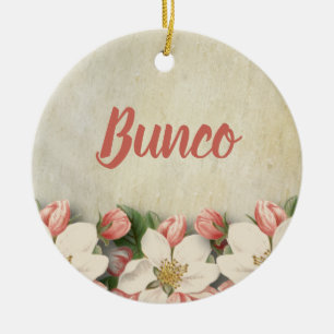 Elegant und liebevoller Vintage-Bunco-Spieler Keramikornament