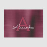 Elegant und modern Burgund Marsala Monogram Seidenpapier<br><div class="desc">Modernes Bugund Metallic Foil Monogram Elegantes Geschenkpapier. Dieses Geschenkpapier kann so angepasst werden, dass es Ihren Anfangs- und Vornamen für ein Geschenkpaket für eine Girl's Baby Duwer, Brautparty, Junggeselinnen-Abschied oder Girl's Birthday Party enthält. Bitte kontaktieren Sie den Designer, um passende Artikel zu erhalten.</div>