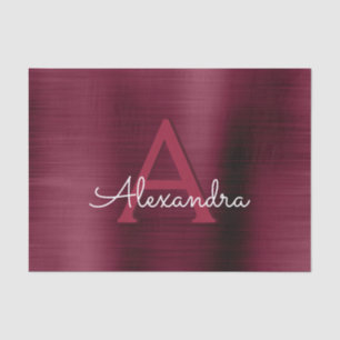 Elegant und modern Burgund Marsala Monogramm Seidenpapier