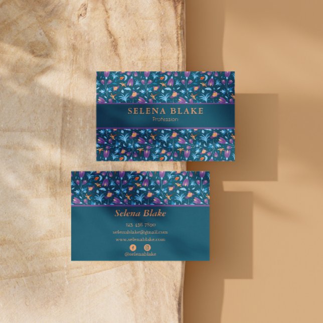 Elegant und modern | Chic Floral Pattern Visitenkarte (Von Creator hochgeladen)
