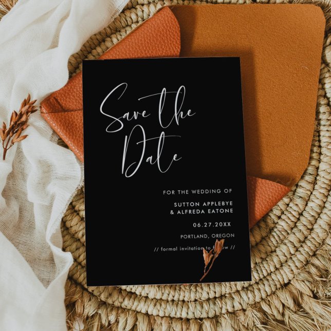 Elegant und modern, schwarz-weiß Save the Date (Von Creator hochgeladen)
