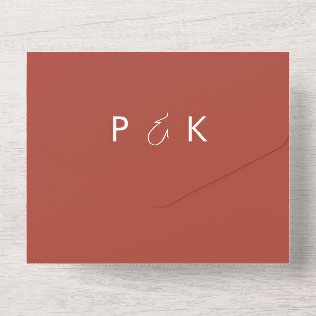 Elegant und modern Terracotta auf dem Monte Tamaro All In One Einladung (Rückseite)