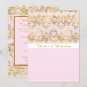 ELEGANT UND MODERN WEDING PINK VIKTORIANISCH DAMAS EINLADUNG