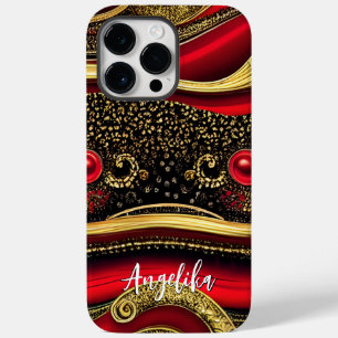 Elegant und Raffiniert: Rot und Gold abstrakt Case-Mate iPhone 14 Pro Max Hülle