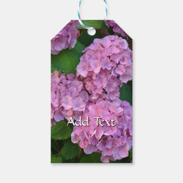 Elegant und Rustikal Hortensia Hydrangea macrophyl Geschenkanhänger (Vorderseite)