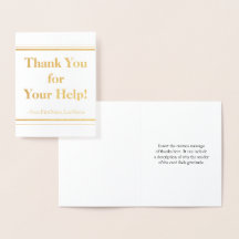 Elegant und sauber "Danke für Ihre Hilfe!" Karte