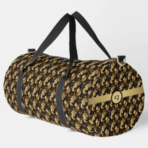 Elegant und Stylisch: Schwarze & Goldene Personali Duffle Bag