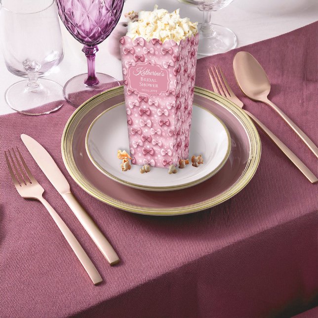 Elegant und Whimsical Pink Coquette Bows Bridal Geschenkschachtel (Elegant and Whimsical Pink Coquette Bows Bridal Shower Popcorn Favor Boxes)