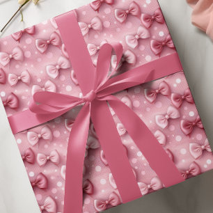 Elegant und Whimsical Pink Coquette Buben Geschenkpapier