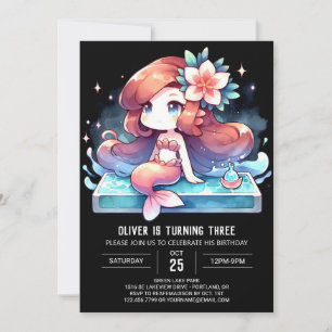 Elegant Under the Sea Mermaid Birthday Einladung