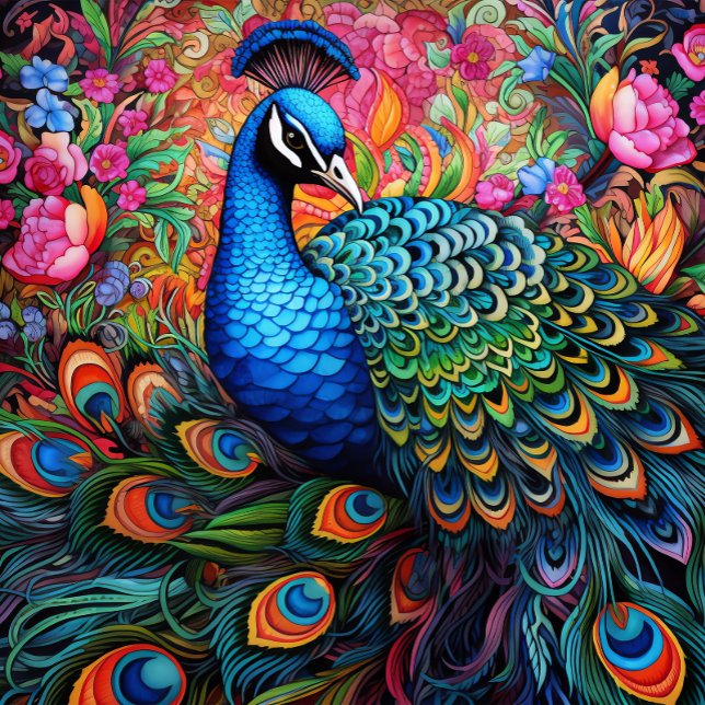 Elegant Unique Bold Peacock Necktie Krawatte (Von Creator hochgeladen)
