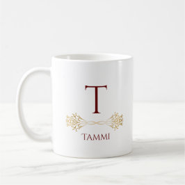 Elegant Unique Personalize Monogram Name Christmas Kaffeetasse