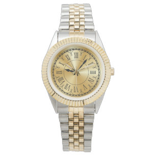 Elegant Unisex Oversized Two-Tone Armbanduhr