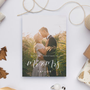 Elegant Unsere ersten Weihnachten als Mr. & Mrs. F Einladung