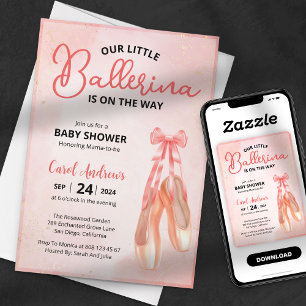 Elegant Unsere Kleine Ballerina-Baby-Party Einladung