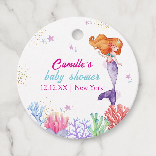 Elegant unter der Meerjungfrau Korallendusche Geschenkanhänger (Vorderseite)