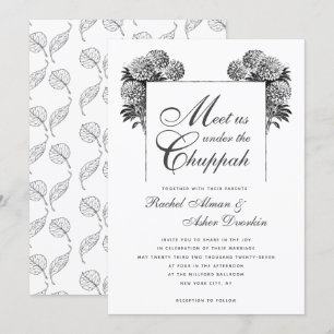 Elegant unter der Vintagen jüdischen Hochzeit von  Einladung