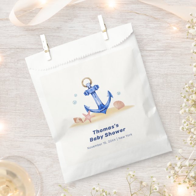 Elegant unter Sea Nautical Anchor Boy Baby Shower Geschenktütchen (Ausgeschnitten)